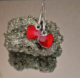 Strieborné visiace náušnice -srdce