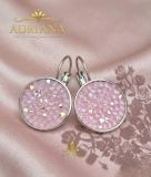 Rhódiované náušnice - Soft rose Adriana