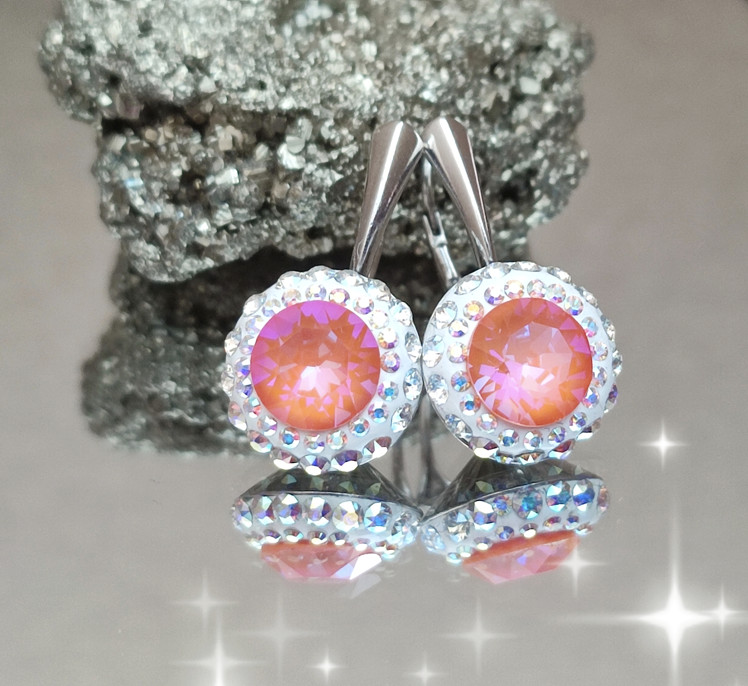 Jedinečné handmade náušnice - Jeseň v ružovej