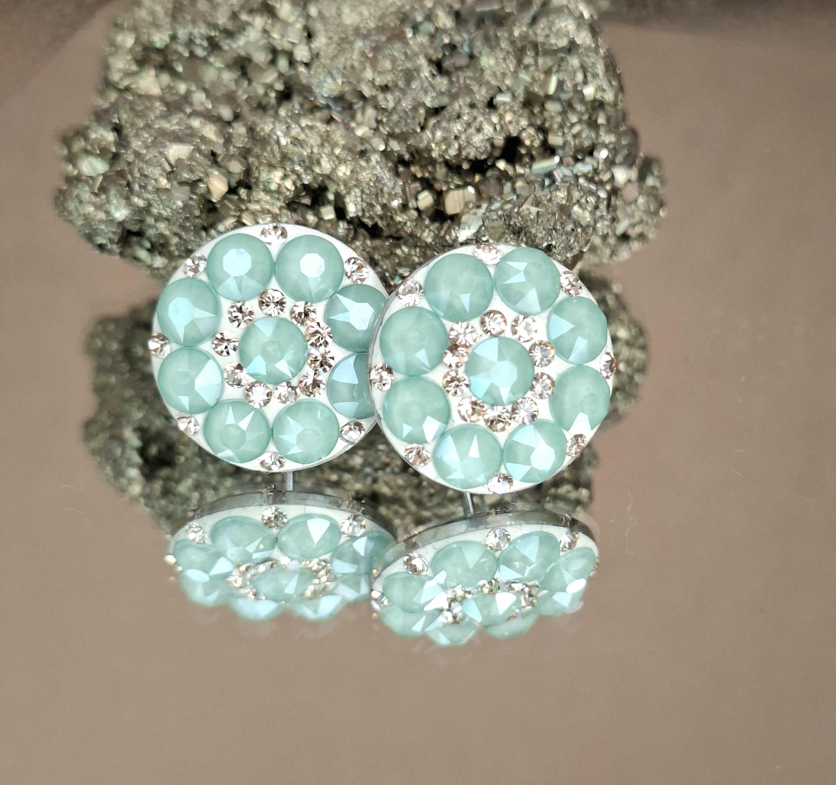 Oceľové handmade antialergické náušnice - Mint