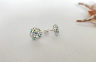 Kamienkové handmade náušnice Sw crystals - 10 mm