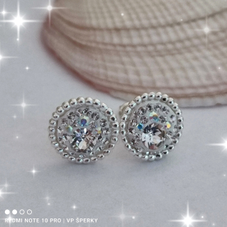 Jedinečné napichovacie kamienkové náušnice - rivo8 Crystal